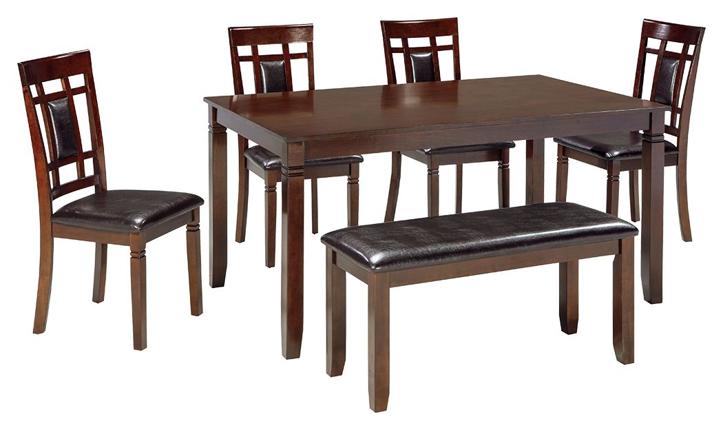 Bennox Dining Table and Chairs with Bench (Set of 6)