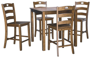 Hazelteen Counter Height Dining Table and Bar Stools (Set of 5)