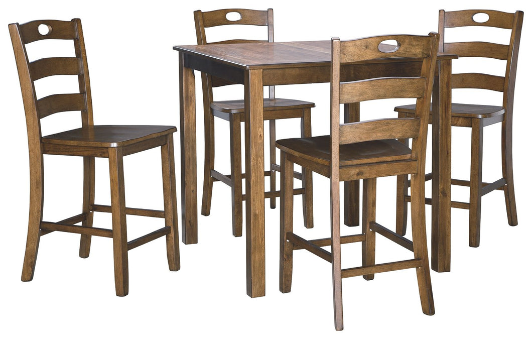 Hazelteen Counter Height Dining Table and Bar Stools (Set of 5)