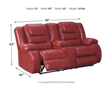 Vacherie Reclining Loveseat with Console