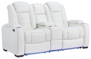 Party Time Power Reclining Loveseat with Console