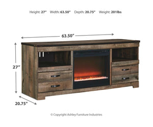 Trinell 63" TV Stand with Electric Fireplace