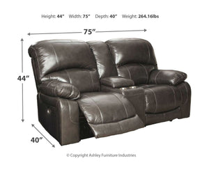 Hallstrung Power Reclining Loveseat with Console