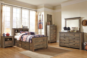 Trinell Storage Bookcase Bed