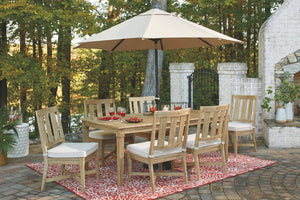 Clare View Dining Table with Umbrella Option