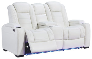 Party Time Power Reclining Loveseat with Console