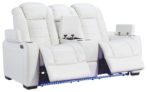 Party Time Power Reclining Loveseat with Console