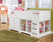 Lulu Loft Bed with 3 Drawer Storage and Bookcase