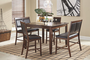 Meredy Counter Height Dining Room Table and Bar Stools (Set of 5)