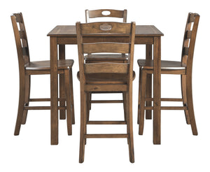 Hazelteen Counter Height Dining Table and Bar Stools (Set of 5)