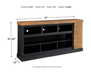 Tonnari 74" TV Stand with Electric Fireplace