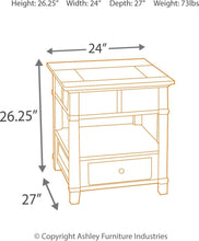 Gately End Table with Storage & Power Outlets