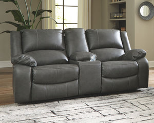 Calderwell Power Reclining Loveseat with Console