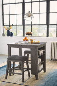 Caitbrook Counter Height Dining Room Table and Bar Stools (Set of 3)