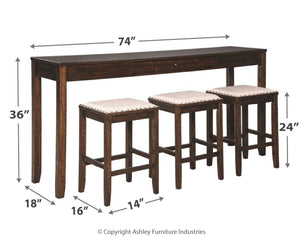 Rokane Counter Height Dining Table and Bar Stools (Set of 4)