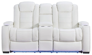 Party Time Power Reclining Loveseat with Console