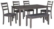 Bridson Dining Table and Chairs with Bench (Set of 6)