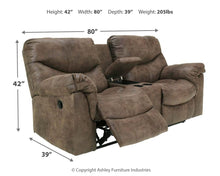 Alzena Reclining Loveseat with Console