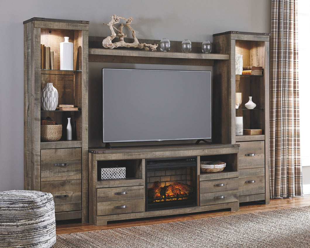 Trinell 4-Piece Entertainment Center with Electric Fireplace