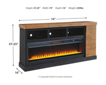 Tonnari 74" TV Stand with Electric Fireplace