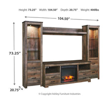 Trinell 4-Piece Entertainment Center with Electric Fireplace