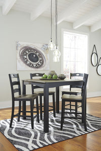 Froshburg Counter Height Dining Room Table and Bar Stools (Set of 5)