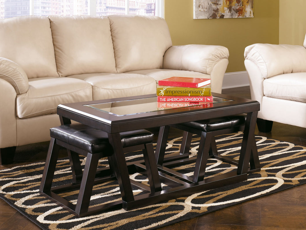 Kelton Coffee Table with Nesting Stools