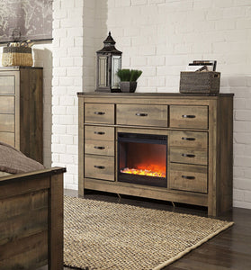 Trinell Dresser with Electric Fireplace