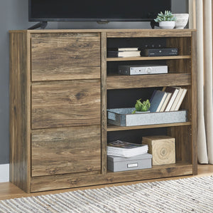 Rusthaven Media Chest with Electric Fireplace