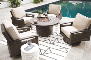 Paradise Trail Conversation Set with 4 Swivel Lounge Chairs