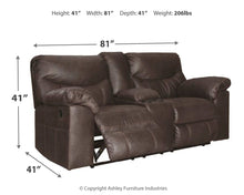 Boxberg Reclining Loveseat with Console