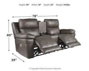 Erlangen Power Reclining Loveseat with Console