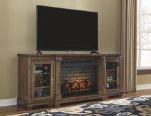 Flynnter 75" TV Stand with Electric Fireplace