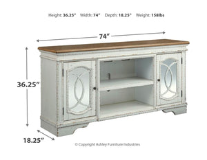 Realyn 74" TV Stand with Electric Fireplace