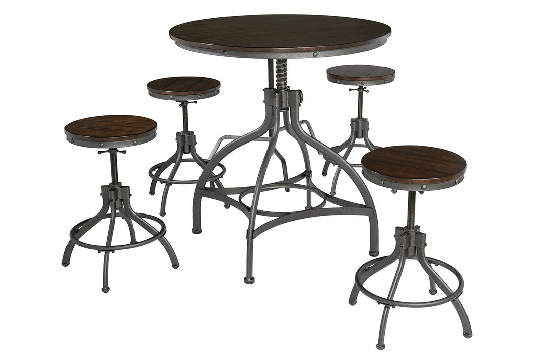 Odium Counter Height Dining Table and Bar Stools (Set of 5)