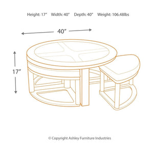 Marion Coffee Table with Nesting Stools