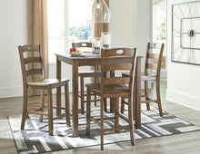 Hazelteen Counter Height Dining Room Table and Bar Stools (Set of 5)