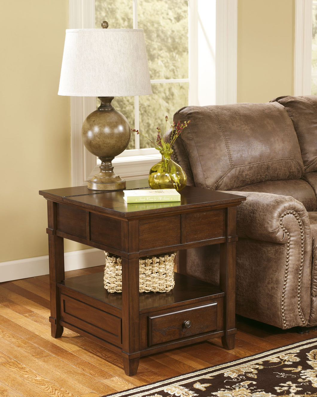 Gately End Table with Storage & Power Outlets